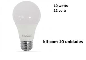 KIT 10 Lâmpadas Led 12v 10w E-27 Energia Solar Empalux - Al10062 KIT 10 Lâmpadas Led 12v 10w E-27 Energia Solar Empalux - Al10062