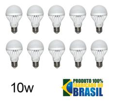 Kit 10 Lâmpadas Led 13w Bulbo Soquete E27 Bivolt Branco Frio