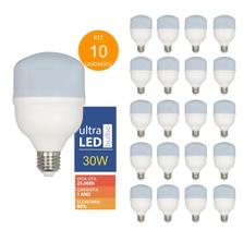 Kit 10 Lampadas Led 30w Bulbo Branco Frio 6500k Bivolt Alta Potencia 1 Ano de Garantia - ULTRALUZ