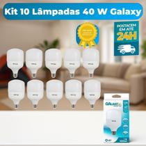 Kit 10 Lâmpadas LED 40W E27 Alta Potência 6500K Bivolt Branco Frio Galaxy Kit 10 Lâmpadas LED 40W E27 Alta Potência 6500K Bivolt Branco Frio Galaxy