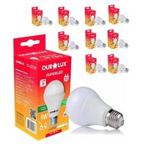 Kit 10 Lâmpadas Led 9w 6500k Bivolt 110-220 - Ourolux
