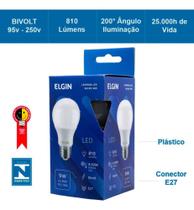 Kit 10 Lâmpadas Led 9w Bulbo 810 Lm 6500K Elgin