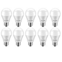 Kit 10 Lâmpadas Led 9w Bulbo E27 Bivolt Inmetro Branco Quente