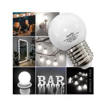 Kit 10 Lâmpadas LED Bolinha 3W 220V E27 Luz Branca Fria - Ideal para Espelhos/Camarim/Lustres
