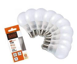 Kit 10 Lâmpadas Led Bulbo 11w 6500k 1018 Lumens Black+decker