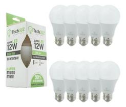 Kit 10 Lâmpadas Led Bulbo 12w E27 Branco Frio Inmetro Bivolt