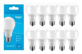 Kit 10 Lâmpadas Led Bulbo 12w E27 Branco Frio Inmetro Elgin