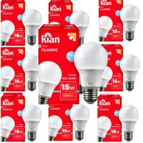 Kit 10 Lâmpadas LED Bulbo 15W, E27, 6500K Kian, Branco Frio, Bivolt Kit 10 Lâmpadas LED Bulbo 15W, E27, 6500K Kian, Branco Frio, Bivolt