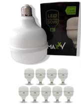 Kit 10 Lâmpadas Led Bulbo 50w Fria