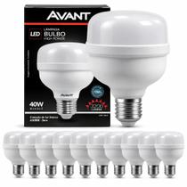 Kit 10 Lâmpadas Led Bulbo Alta Potência 40w Branco Frio E27 Avant