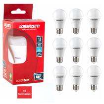 Kit 10 Lâmpadas Led Bulbo Lorenzetti Branco Quente 9w E-27