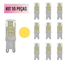 KIT 10 Lampadas LED G9 5W Halopim 3500K Branco Quente Bivolt