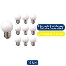 Kit 10 Lâmpadas Led Galaxy Bolinha G45 Decorativa 2,5W 220V