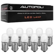 Kit 10 Lâmpadas Led Lamp BA9 69 12/24V 9W Autopoli AP1361