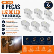 Kit 10 Lâmpadas LED para Dobradiça de Armário com Sensor Automático Luz Interna Guarda-Roupa