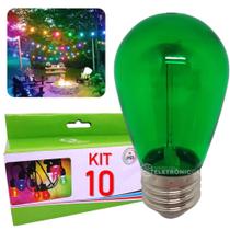 Kit 10 Lâmpadas Led Retrô Filamento Bolinha 1w S14 110v Abajur Luminárias 61460
