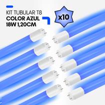 Kit 10 Lâmpadas LED T8 Vermelha 18W 120cm Tubular Colorida G13, ligação 1 lado, ideal academia