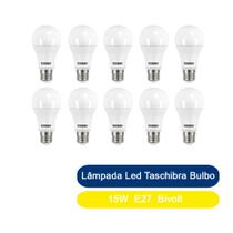 Kit 10 Lâmpadas Led Taschibra Bulbo 15W E27 Bivolt