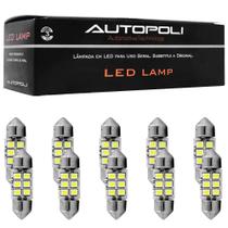 Kit 10 Lâmpadas Led Torpedo 6 18W 12/24V Autopoli AP1090
