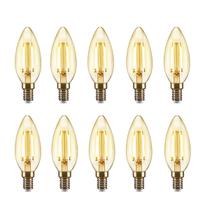 Kit 10 Lâmpadas LED Vela Filamento C35 E14 2200K 127V Âmbar Decorativa Kit 10 Lâmpadas LED Vela Filamento C35 E14 2200K 127V Âmbar Decorativa
