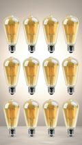 Kit 10 Lâmpadas LED Vintage 4W ST64 Luz Quente Kit 10 Lâmpadas LED Vintage 4W ST64 Luz Quente