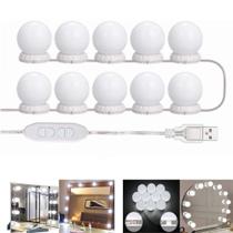 Kit 10 Lampadas- Luminária De Espelho Camarim 10 Lâmpadas De Led