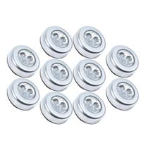 Kit 10 Lâmpadas Luminárias Adesivo Colante Toque Sem Fio Led Kit 10 Lâmpadas Luminárias Adesivo Colante Toque Sem Fio Led