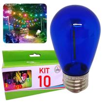 kit 10 Lâmpadas Luz Led Retrô De Filamento Boloinhas Decoração 1w S14 110v 61463