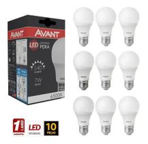 Kit 10 Lâmpadas Pera Led 7w 6500k Bulbo E27 Bivolt Avant