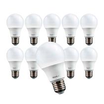 Kit 10 Lâmpadas Pera Led Bulbo 9w E27 Branco Frio 6500k Bivolt Goodlux