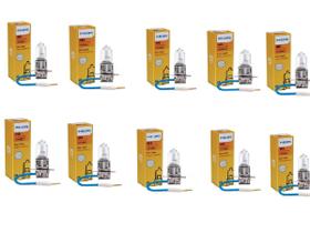 Kit 10 lâmpadas philips h3 standard halógena original 55w