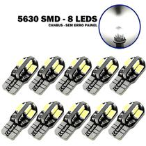 Kit 10 Lâmpadas Pingo T10 Canbus 8 Led Canceler 6000k Universal