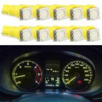 Kit 10 Lâmpadas Pinguinho T5 LED Amarelo 12V - 50.000 Horas