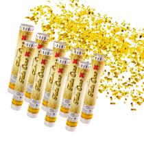 Kit 10 Lança Confetes Dourado festa aniversário eventos 30cm - joy