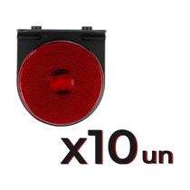 Kit 10 Lanterna Lateral Led Carreta Facchini C/ Suporte Verm