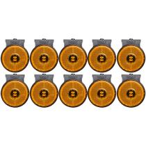 Kit 10 Lanterna Lateral Redonda Led Bivolt Amarela As1617400