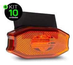 Kit 10 Lanternas Lateral Carreta LED Exclusive Âmbar Laranja com Vigia com Suporte com Fio