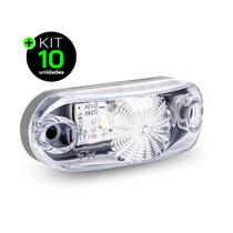 Kit 10 Lanternas Lateral Carreta / Luz de Placa Cristal LED 12V 24V
