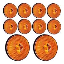 Kit 10 Lanternas Lateral Carreta Redonda Led Âmbar 85mm Kit 10 Lanternas Lateral Carreta Redonda Led Âmbar 85mm