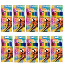 Kit 10 Lapis Cor 12 Cores Eco Sextavado Linha Arara ul