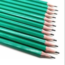 Kit 10 lápis grafite HB hexagonal verde escolar