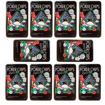 Kit 10 Latas Poker Chips 100 Fichas + 1 Ficha Dealer Cada
