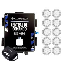 Kit 10 LED Piscina mono 9W Inox + Central de Comando Globaltech Kit 10 LED Piscina mono 9W Inox + Central de Comando Globaltech