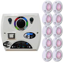 Kit 10 LED Piscina RGB Colorido SMD 5W + Central Wifi Sodramar