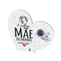 Kit 10 Lembranças Mãe Mdf Coração a Melhor Mãe Do Mundo