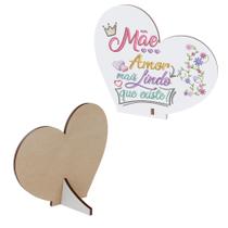 Kit 10 Lembranças Mães Mdf Coração Mãe Amor Mais Lindo que Existe