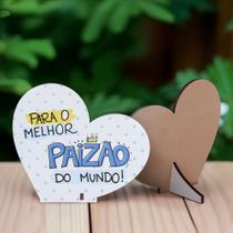 Kit 10 Lembrancinhas Dia Dos Pais Mdf Coração Kit 10 Lembrancinhas Dia Dos Pais Mdf Coração