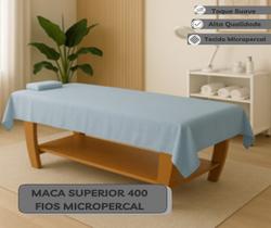 Kit 10 Lençol Para Maca Superior Sem Elástico Micro Percal 400 Fios Clinica Estética Hospital Lavável