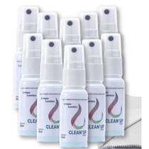 Kit 10 Limpa Lentes e Telas Clean Up 25ml Óculos Tv LCD Plasma Celular flanelas