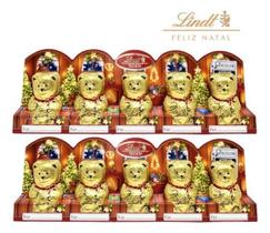 Kit 10 Lindt Mini Teddy Natal Chocolate Ao Leite 10G X 10